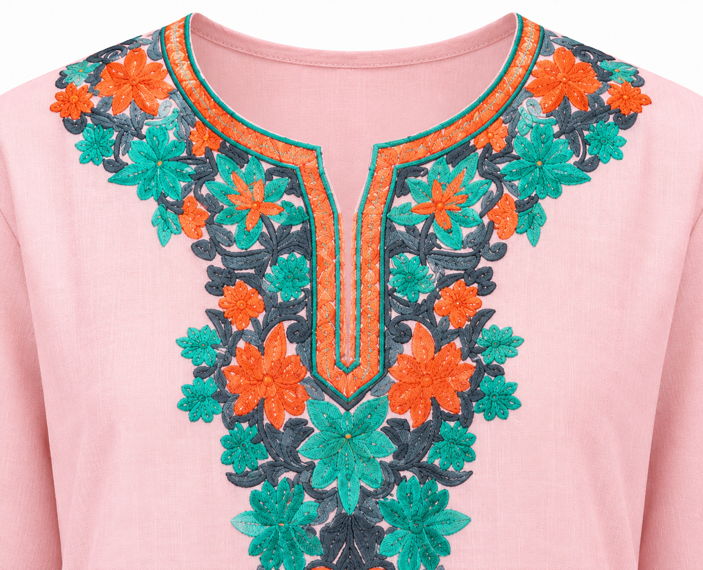 Kashmir Aari cotton Co-Ord Set | Pink